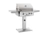L Series Post Mount 24'' BBQ Grill with Rotisserie and Back Burner