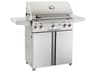 T Series Portable 30'' On Cart BBQ Grill with Rotisserie Back Burner & Side Burner
