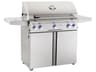 L Series Portable 36'' On Cart BBQ Grill with Rotisserie Back Burner & Side Burner