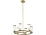Revolve Chandelier in Natural Brass and Clear Glass