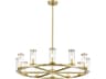 Revolve 12 Light Chandelier in Natural Brass