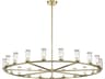 Revolve 21 Light Chandelier in Natural Brass and Clear Glass