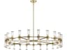 Revolve 42-Light Natural Brass Cylinder Chandelier