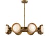 Alonso LED Chandelier in Vintage Brass with Alabaster Details
