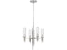 Torres Chandelier Polished Nickel Modern Clear Ribbed Glass