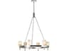 Lucian 6 Light Chandelier in Polished Nickel with Alabaster Shades