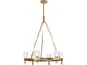 Lucian 6 Light Chandelier in Vintage Brass and Clear Crystal