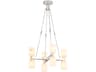 Lucian 8 Light Chandelier in Polished Nickel and Alabaster