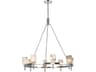 Lucian Round Chandelier in Polished Nickel and Alabaster