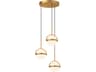 Globo 3 Head LED Multi Pendant in Brushed Gold