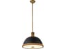 Doral Pendant Light in Matte Black and Vintage Brass