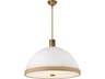 Doral Pendant Light in Matte White and Vintage Brass
