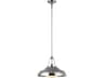 Palmetto Pendant Light in Polished Nickel and Opal Glass