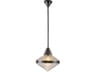 Willard Pendant Light in Urban Bronze with Clear Prismatic Glass