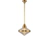 Willard Pendant Light in Vintage Brass with Clear Prismatic Glass