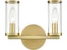 Revolve Two-Light Vanity in Natural Brass