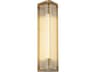 Sabre LED Vanity Light in Vintage Brass with Clear Ribbed Glass