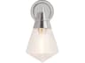 Willard Wall Sconce in Polished Nickel with Clear Prismatic Glass