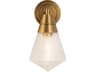 Willard Wall Sconce in Vintage Brass Clear Prismatic Glass