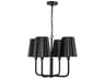 Plisse Chandelier Matte Black Modern 4 Light