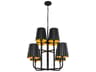 Plisse 8 Light Chandelier in Matte Black