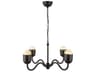 Effie 4 Light Chandelier in Matte Black and Opal Glass