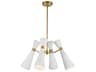 Blake 4 Light Chandelier in White and Aged Gold