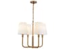 Plisse 4 Light Chandelier in Aged Gold