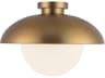 Rubio Semi Flush Mount Ceiling Light Aged Gold Modern
