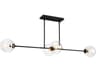 Linear Pendant Cassia 4-Light Matte Black Clear Glass