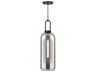 Soji Mini Pendant Light in Matte Black with Smoked Glass