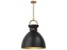 Waldo Pendant Light in Aged Gold and Matte Black