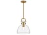Waldo Pendant Light in Aged Gold and Clear Glass