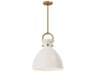 Waldo Pendant Light in Aged Gold and Glossy Opal