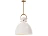 Waldo Pendant Light Aged Gold Glossy Opal Glass