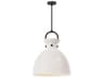 Waldo Pendant Light Matte Black and Glossy Opal Glass