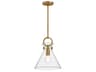 Emerson Pendant Light in Aged Gold and Clear Glass