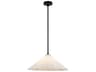 Serena Pendant Light Matte Black with Pleated Opal Glass