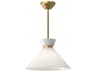 Halston Pendant Light in Brushed Gold and Glossy Opal