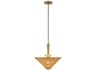 Bridgette Pendant Light in Brushed Gold and Rattan
