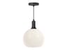 Castilla Pendant Light in Matte Black and Opal Glass