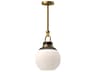 Copperfield Pendant Light in Aged Gold with Opal Glass