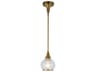 Hazel Pendant Light in Aged Gold and Clear Glass
