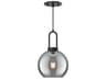 Soji Mini Pendant Light in Matte Black and Smoked Glass