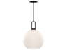 Soji Pendant Light in Matte Black and Opal Glass