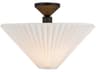 Bridgette Semi-Flush Mount Light in Matte Black and Folded White
