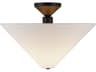 Bridgette Semi-Flush Mount Ceiling Light Contemporary Matte Black and White Linen