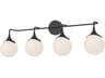 Nouveau 4 Light Vanity Light in Matte Black