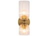 Nelly Wall Sconce in Brushed Gold with Clear Ribbed Glass