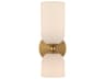 Bathroom Vanity Light Nelly 2-Light Brushed Gold Ribbed Opal Glass